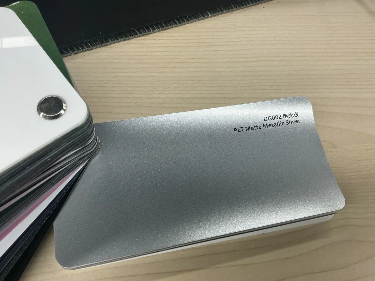 DG002 PET Electric Mountain Gray car wrap film swatch