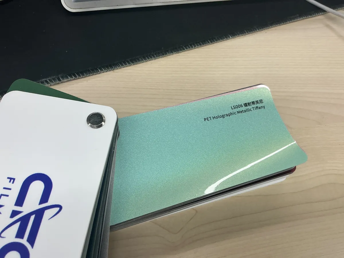LS006 PET Laser Silver car wrap film swatch