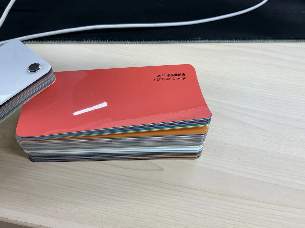 SJ044 PET Starlight Ruby Red (Porsche) CFC color change film swatch