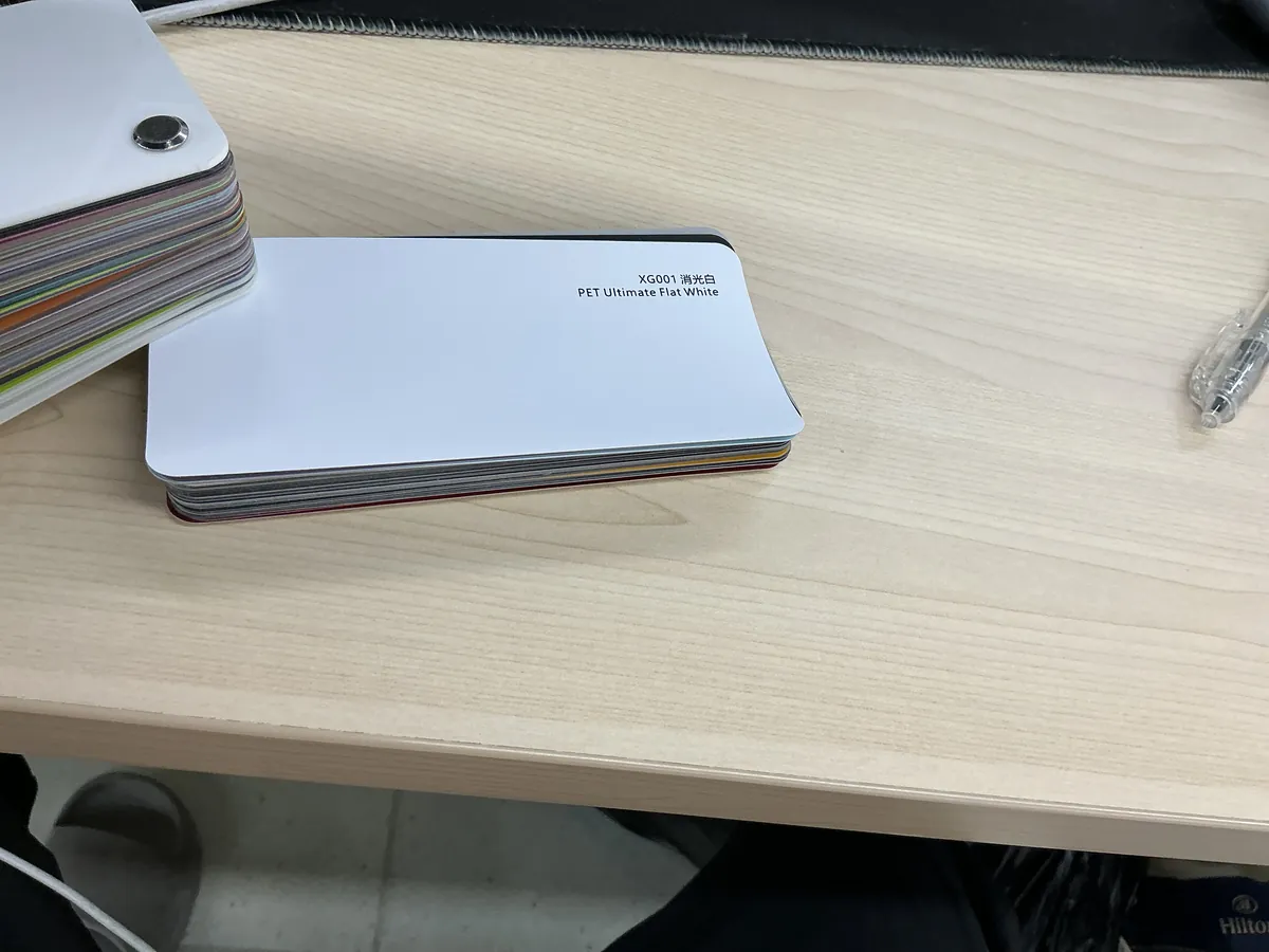 XG001 PET Matte Misty Gray Green CFC color change film swatch