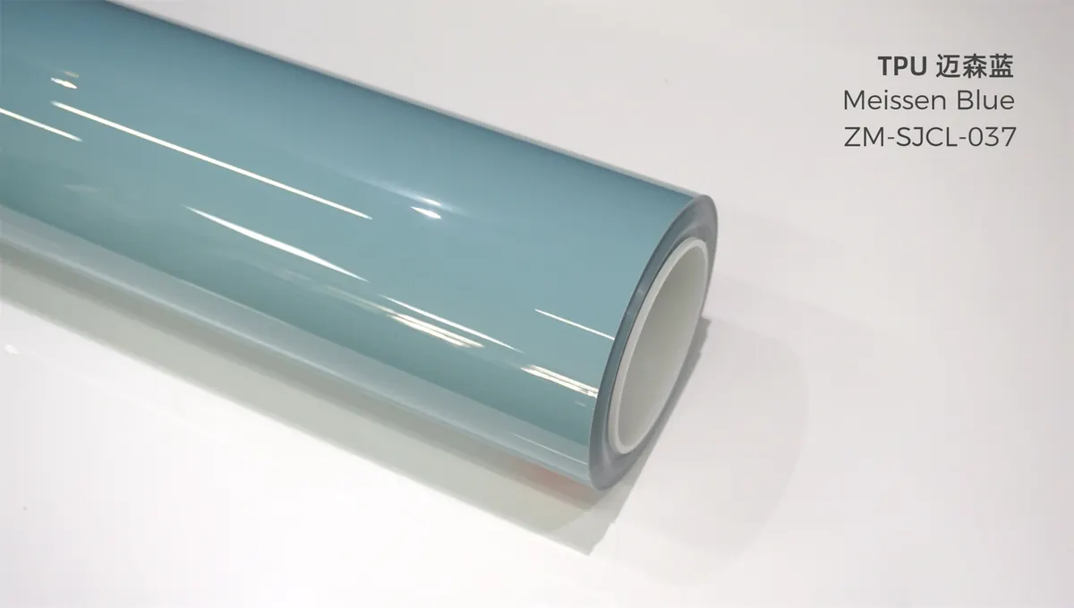 PCU color TPU paint protection film blue sample